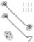 8 Inch Hook and Eye Latch, Leryati 2Pcs 200mm Silver Gate Hook Stainless Steel Cabin Hooks, Eye Latch Door Lock Hooks Lock, Apply to Wooden Gates, Window Brace Gate Door Catch