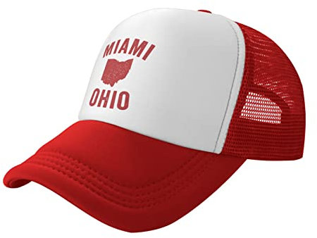 Baseball Cap Miami Ohio Oxford Ohio Karte Von Ohio Mit Schwarz Golf Caps Unisex Baseballmütze Verstellbare Baseballkappe Für Running Outdoor Außenbereich