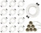 GY 12er LED Einbaustrahler inkl. GU10 Fassung, LED GU10 Einbaurahmen Decken Spot Weiß Rund, Fassung für MR16 LED Leuchtmittel, 35° Schwenkbar, Ø75 x 85mm Lochdurchmesser