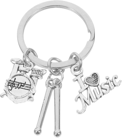 ABOOFAN Trommel Schlüsselanhänger Percussion Drumsticks Schlüsselanhänger Schlagzeuger Snare Drum Ich Liebe Musik Anhänger Für Schlagzeuger