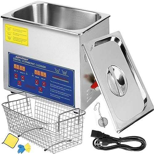 otmechl 15L Ultrasonic Cleaner w Heater and Timer, Professional Ultrasonic Cleaning Machine, Large Capacity Heated Sonic Cleaner for Professional Jewelry Watch Glasses Cleaning More, Stainless Steel