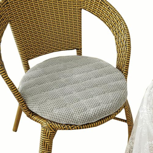 SDNAM Galette de Chaise Ronde 35cm/40cm/50cm/45cm Exterieur Intérieur Coussin de Chaise Antidérapants pour pour Terrasse, Cuisine, Bureau(Q6,40cm (15.7in))