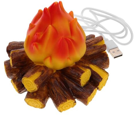 Luxshiny Flammenlicht Gefälschtes Lagerfeuer-nachtlicht Usb-3d-led-feuerstelle Brennholzlampe Kleine Elektrische Künstliche Kaminholzlampe Flammenlose Tischleuchte Für Halloween-party Zuhause Bar