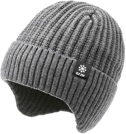 VYIBPDY Bonnet d'hiver pour Homme Bonnet tricoté Protection auditive Coupe-Vent avec Doublure en Polaire épaisse Cache-Cou Doublure Polaire Bonnet en Tricot Crâne Casquette pour la