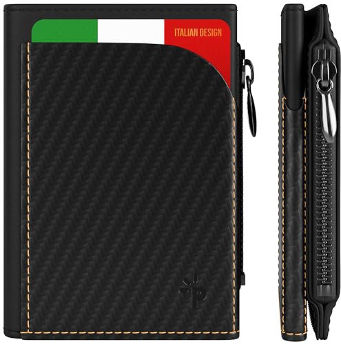 Pago-Slim | Portefeuille Homme, Porte Monnaie Homme, Porte-Carte Homme, Porte Feuille Homme, Portefeuilles et Porte-Cartes Homme, Wallet, Portefeuille Homme Cuir, Portefeuilles Homme, Noir Carbone
