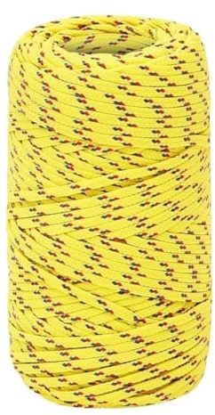 DYRJDJWIDHW zugseil für wäschespinne,Schnur für fahnenmast,Bootsseil Gelb 2 mm 25 m PolypropylenGeeignet zum Klettern, Bergsteigen und für Einbrüche.