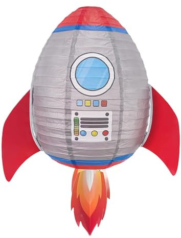 FANSU Papierlaterne Deko, Platz Papierlaternen Set Papier Laterne Rund 6 Stück Hängende Papierlaternen Papier Feier Lampion Partydekorationen für Dekorative Hochzeit Geburtstag (30 cm,Rakete)