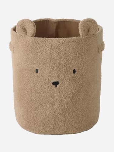 VERTBAUDET Kinderzimmer XL Aufbewahrungskorb BÄR, Teddyfleece braun