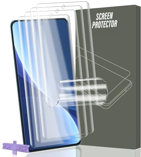 Gelaasso 4 Piezas Protector de Pantalla De Flexible para Xiaomi 12 Pro | Película de TPU, compatible con huellas dactilares, HD transparente, resistente a arañazos, con herramienta de alineación