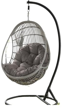 REKEELL Hanging Basket Chair Cushion Hammock Chair Egg Chair Cushion Garden Outdoor Swing Seat Cushion Hanging Chair Backrest Pillow(Dark Grey)