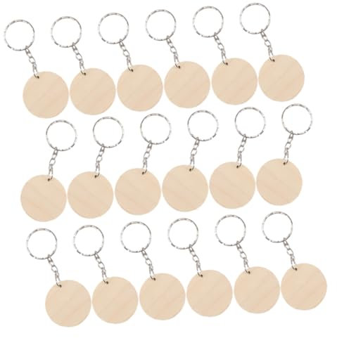 HAWILLOSCH Porte-clés Bois Rond Inachevé Disques Bois Pour Décorations Accessoires Pour Créer Des Porte-clés Charmants Et Uniques