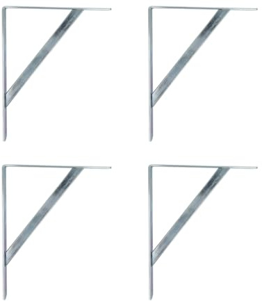 Amig - Regalhalterung - 4er-Pack Regalwinkel - Hohe Belastbarkeit bis 185 kg - 500 x 325 mm - Stahl - Silber