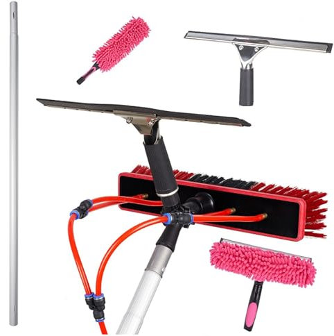 Water-Fed Brush,Window Cleaning Brush,With Built In Squeegee Blade,Cleaner Solar Panels,Cleaning Equipment,Window Cleaning Telescopic ,Extendable Window Washer,11 Meter Extendable Telescopic