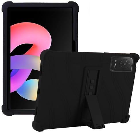 Case for TCL TAB 10L Gen 4 10.1 inch Tablet，Soft Silicone Lightweight & Shockproof Protective Case with Adjustable Stand for TCL TAB 10L Gen 4，Black