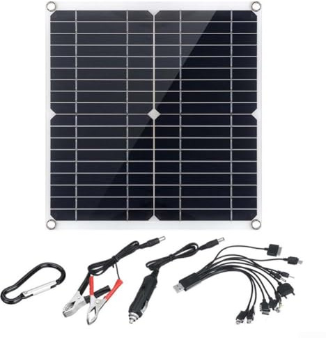 Panneau solaire monocristallin 50 W avec double régulateur de tension USB pour chargeur de batterie de camping caravane 280 x 280 mm