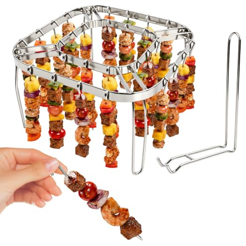 Estante para freidora de aire de acero inoxidable 304 con 36 pinchos y abrazadera de elevación