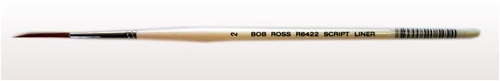 Bob Ross Liner Brush, L, White, Silver, Animal Hair, Script Liner