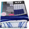 MSV 140825 Rideau de Douche Polyester + Plastique Polypropylène Blanc/Bleu 180 x 200 x 0,1 cm - 12 anneaux inclus