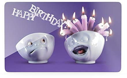 FIFTYEIGHT PRODUCTS / Tassen / Frühstücksbrettchen „Happy Birthday ( Resopal, 14x23x1 cm, Lila, Made in Germany)