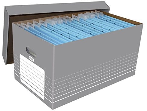 Elba 100333273 Umzugskarton Tric, Wellpappe, 350 x 300 x 585 mm, grau/weiß Planrollen Pappe und Versandhülsen, 5 Stück