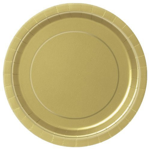 32 Gold Paper Plates Disposable 9 Wedding Anniversary Party Picnic BBQ