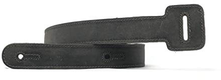 Anthology Gear Jumbo Tongue Full Grain Leather Guitar Strap Extension, Aged Steel, Jumbo