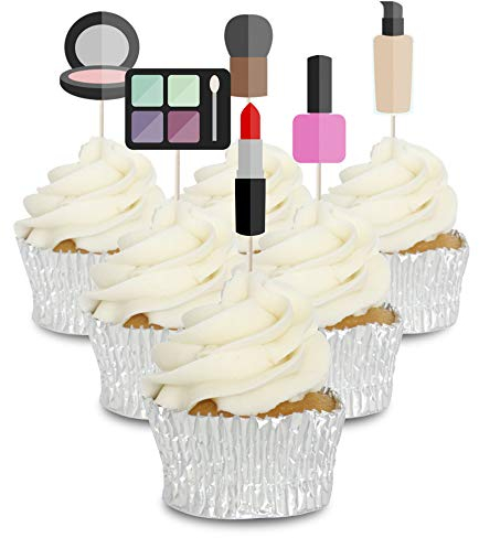 Makeup Cupcake Toppers - 12pk - Decoration Picks