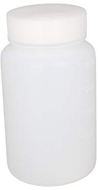 Othmro 5 Stück 250 ml Kunststoffflaschen, Labor zylindrische chemische Reagenzflasche, breite Öffnung, Laborreagenz, Polyethylen-Flasche, Probeversiegelung, Flüssigkeitsbehälter, Weiß