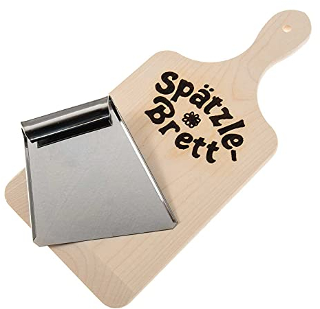 SIDCO Spätzlebrett Spätzle Set mit Schaber Holz Holzbrett Spätzleschaber Spätzlehobel