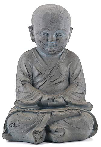 dasmöbelwerk Buddha Garten Deko Figur Statue Skulptur Feng Shui Asia Mönch Meditation 43 cm