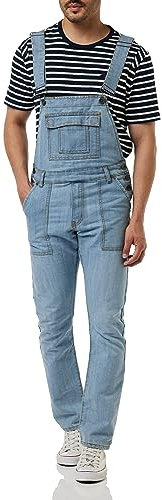 Ze ENZO Ezd390 Ven Denim Dungarees Salopettes, Blanchissement, 30W Homme