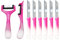 Solingen 6x Obstmesser mit 2 Schäler (pink), geeignet als Obstmesser, Schälmesser, Gemüsemesser & Frühstücksmesser