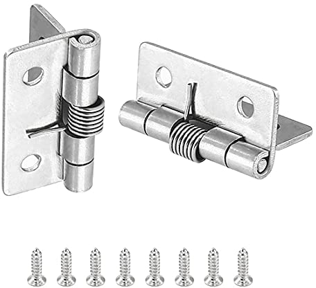 2pcs Self-Opening Spring Hinges - 304 Stainless Steel Automatic Closing Hinges for Invisible Doors (2 Inches)