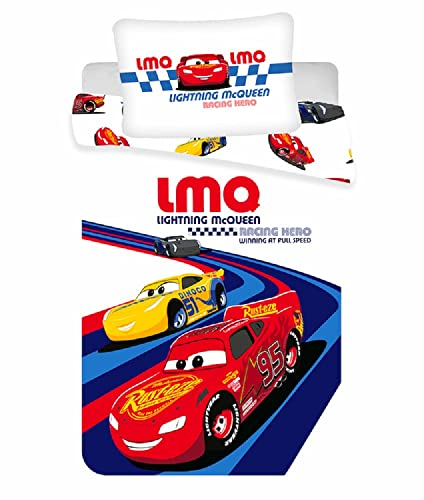 Disney Cars Toddler - Juego de Cama (100 x 135 cm, Funda de Almohada de 40 x 60 cm), diseño de Cars Toddler