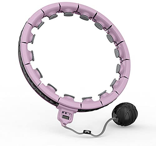 LRBBHYJ Gewichtsverlust Hula Hoop Reifen, 2 in 1 Bauch Fitness Massage Smart Hula Hoop mit Zählung und Gürtel, für Erwachsene Kinder beim Abnehmen/Purple / 16 Knots