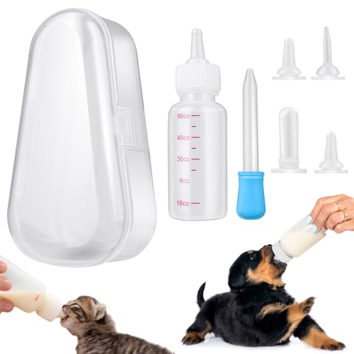 cobee Pet Feeding Bottle Kit,Puppy Nursing Bottle Pet Bottle Set Kitten feeding Bottle Set Pet Milk Feeder Bottle Kit for Kittens, Puppies, Rabbits