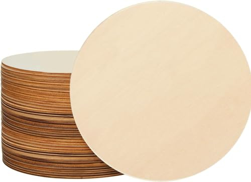 AKOLAFE 30PCS Wooden Circles for Craft 20cm Unfinished Wood Slices Craft Blanks 3mm Thick Round 8 Inch Wooden Discs Plaques for Crafts, Door Hanger, Painting, Decorations