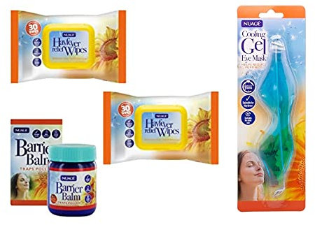 PHG Nuage Hayfever Relief Wipes - Allergy Relief, Natural Remedy for Hayfever with Barrier Balm and Eye Mask| Multipack (2)