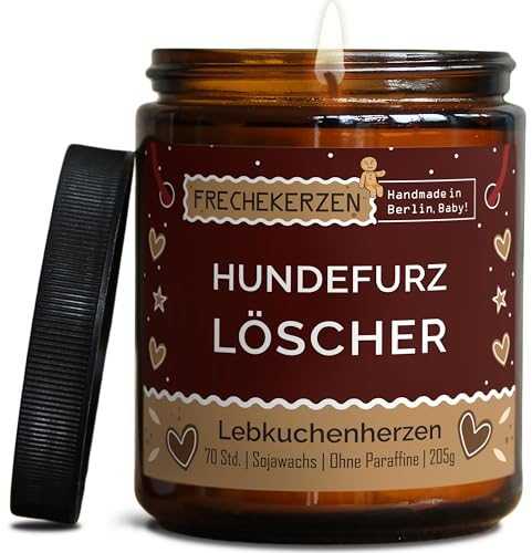 Lustige Duftkerze mit Spruch für Hunde Besitzer & Liebhaber | Handgemacht aus Sojawachs | In Geschenkbox | Nachhaltiges Valentinsgeschenk, Gast Geschenk Hundehalter Dog Lovers |Lebkuchen