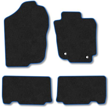 Fits Toyota RAV4 (2013-2019) Carpet Car Mats | Blue Edge Trim Tailored Fit Floor Mats Full Coverage Protection Accessories Easy Clean Anti Slip Made in the UK