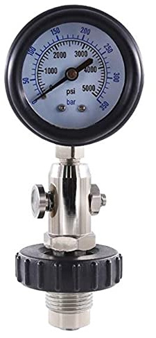 FUNFOB Druckkontrolle des Lufttanks 'Luft DIN für Unterwasser mit Manometer 350bar, Tauchmanometer mit
