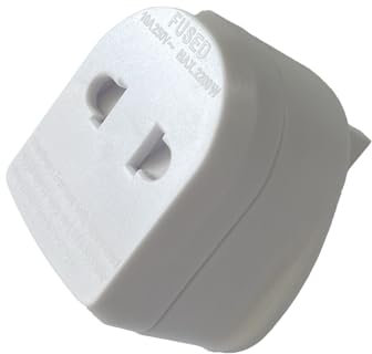 Senshuomy Shaver Adaptor Plug,UK Charger Adapter Toothbrush Socket,2 Pin to 3 Pin Electric Converter for Razor Plugs Bathroom Two to Three Prong Charging Tooth Brush Plugs Adapters(2 Pcs/White)