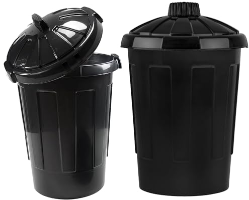 STAR SUPPLIES Strong Plastic 80 Litre Extra Large Shatterproof Black Home Kitchen Storage Dustbin With Lid (1)