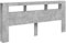 vidaXL Tête de Lit à LED, Panneau avec Rangement, Accessoire de Lit, Tête de Cadre de Lit Chambre, Gris Béton 220x18,5x103,5cm Bois d'Ingénierie