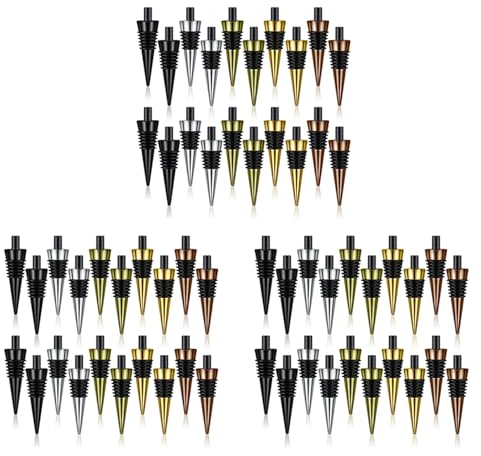 AutoSwan 60 Stück Leere Flaschenverschlüsse mit Gewindepfosten Metall-Weinverschluss-Einsätze Set Hardware für DIY-Projekte zum Drechseln Von