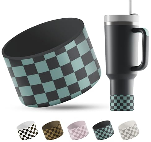 REUZBL Checker Silicone Bottle Boot Sleeve for Stanley Tumblers 20-40oz, Hydro Flask Tumblers, Simple Modern Tumblers, Iron Flask Tumbler, Similar Tumblers, Tumbler Water Bottle Accessory