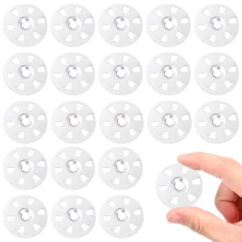 100 Pièces Rondelles de Fixation Faciles à Fixer Rondelles pour Support de Carrelage Rondelle Plate de Carrelage Rond Rondelles de Fixation pour planches à isolation rigide - 35mm - blanc
