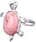 Steinringe – Herren- und Damenringe, natürlicher Kristallstein, rosa Quarz, weißer Ring, niedliche Tierschildkröte, modischer personalisierter Schmuck, Linie Rhodonit, Einheitsgröße