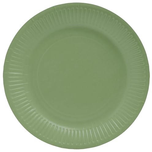 Pro Nappe - Réf. 79220i - 20 Assiettes - diamètre 23 cm - carton - vert olive