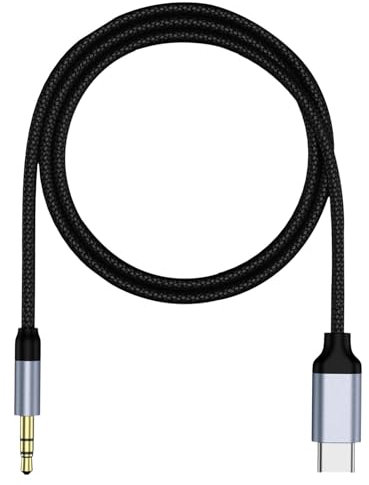 Cable Auxiliar a Usb C - Cable Jack Auxiliar de Audio | Cable estéreo para coche con auriculares tipo C a 3,5 mm | Cable de audio de doble extremo | Cable auxiliar compatible con teléfono, tableta y